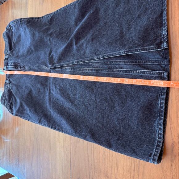 Madewell Skirt Size 28 Black Denim Maxi Front Slit - Picture 9 of 12